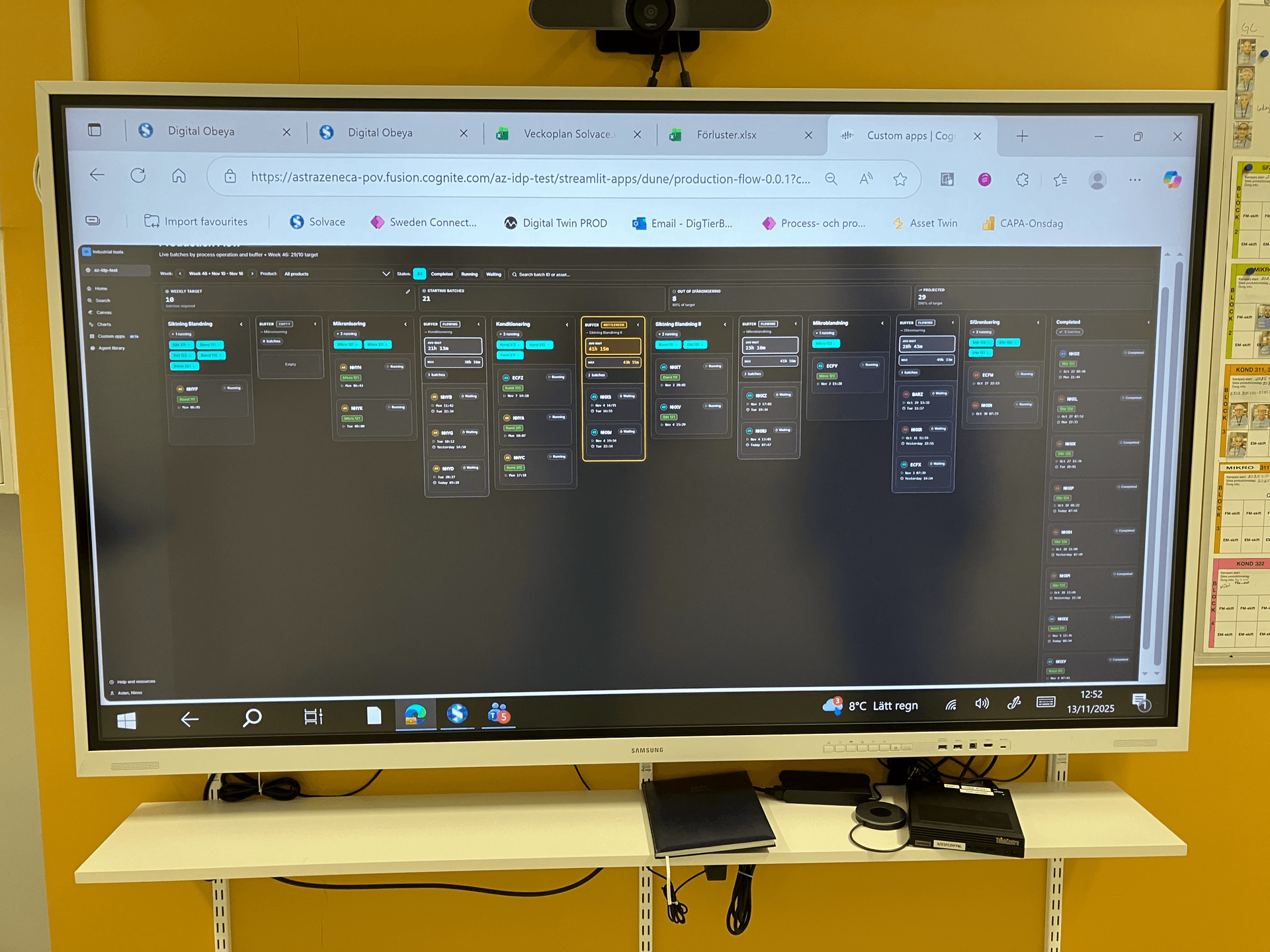Production Flow application in use on the factory floor